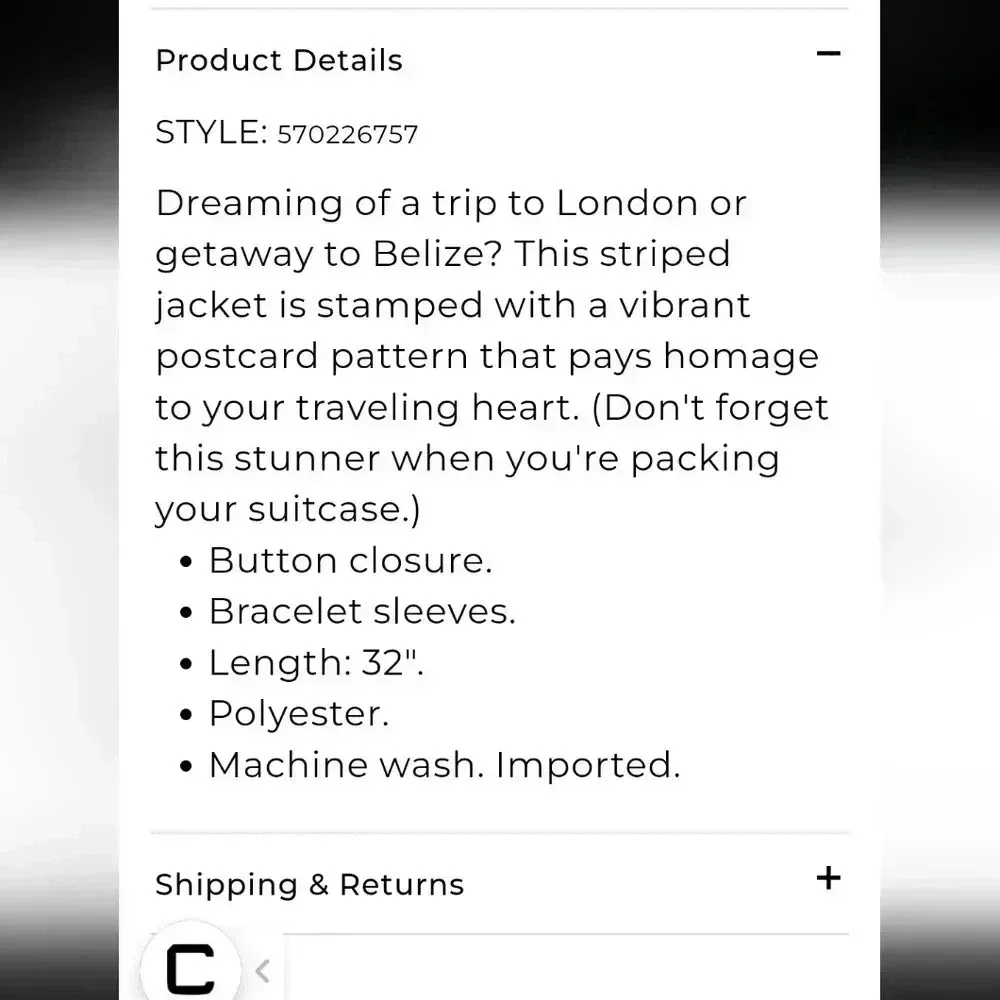 Chico's Postcard blazer/jacket Size 1 - Picture 11 of 11